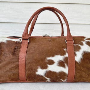Handgefertigte Duffle Bag aus Rindsleder: Patchwork Weekender Reisetasche Geschenk für Ihn