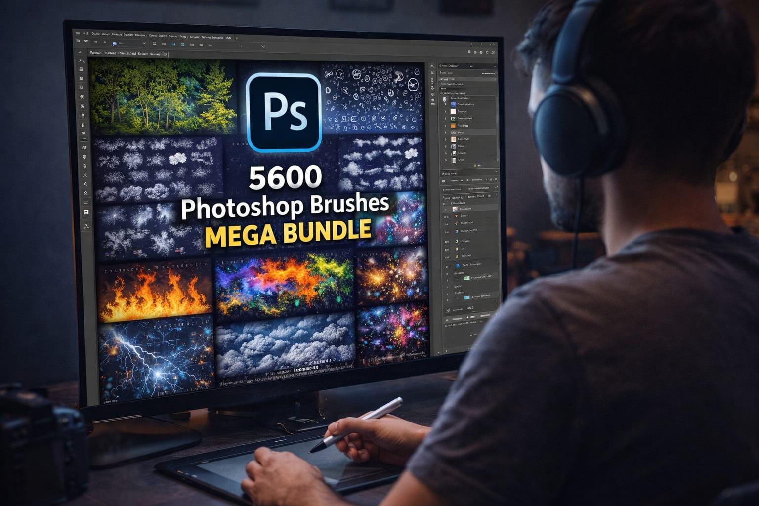 5600+ Photoshop Brushes Mega Bundle | Digital Art, Texture, Smoke ...