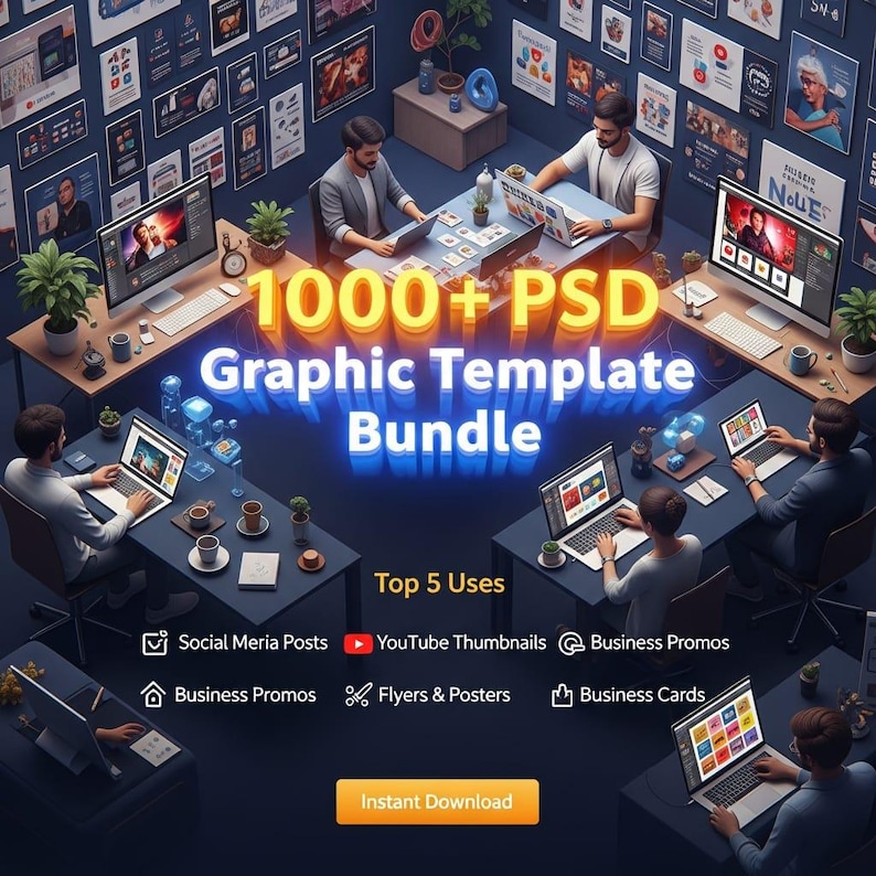 1000+ PSD Graphic Templates Bundle | Social Media, Flyers, Posters ...