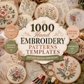 1000 Hand Embroidery Patterns Bundle | Floral, Botanical, Modern Templates (Digital Download)