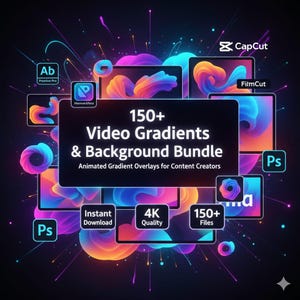Paket med 150+ videogradienter och bakgrunder | Animerade gradientöverlägg, paket med videoresurser för innehållsskapare