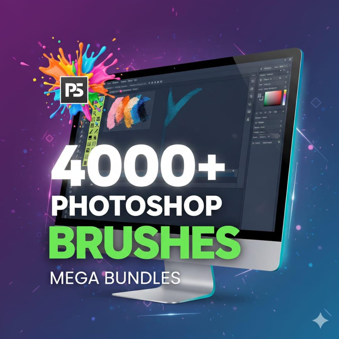 4000 Adobe Photoshop Brushes Bundle | Pro Digital Art, Texture & Stamp ...
