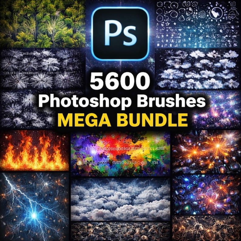 5600+ Photoshop Brushes Mega Bundle | Digital Art, Texture, Smoke ...