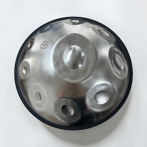10 Note D Kurd Handpan Drum, Stainless Steel Meditation Instrument, 432Hz Sound Healing (Silver)