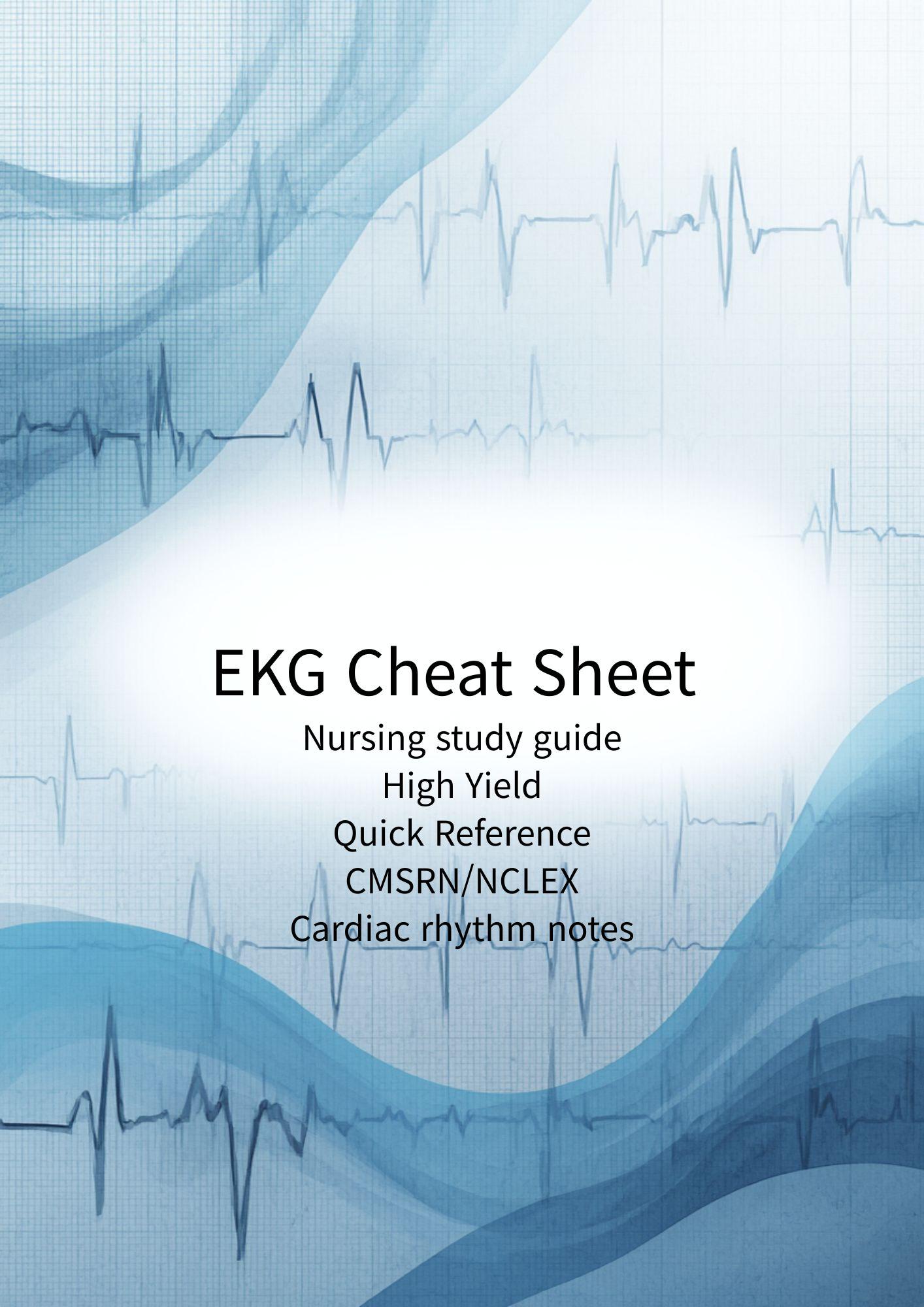 Easy Ecg Rythm Guide Quick/simple. EKG Cheat Sheet for Nurses.cardiac Rhythms Guide.nclex ...
