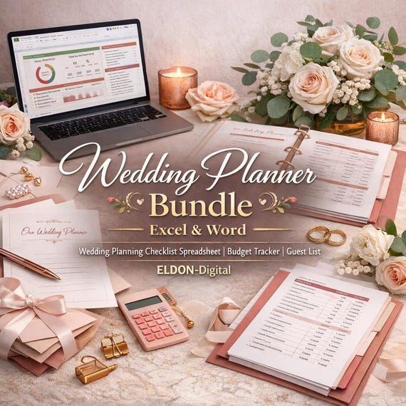 Wedding Planner Bundle | Excel, Word, Google Sheets Checklist, Budget Tracker (Digital Download)