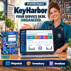 Multiuser Locksmith Management Software for Windows & Mac, Dispatch, Inventory, Invoices, Digital Download