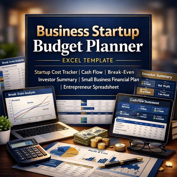 Startup Budget Planner | Excel Financial Template for Business Planning