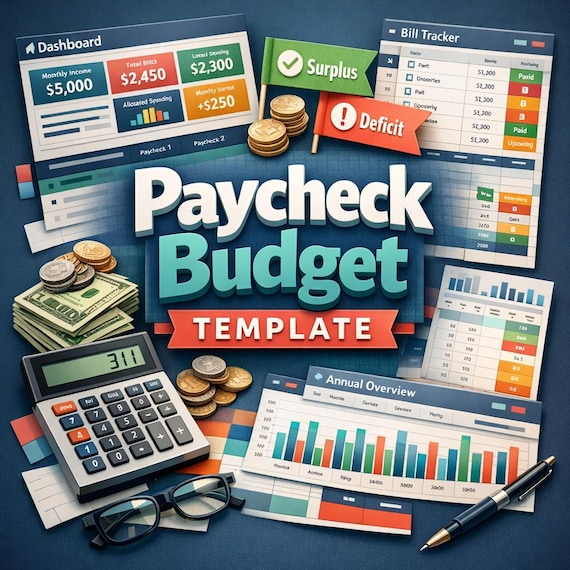 Paycheck Budget Spreadsheet: Bi-Weekly Bill Tracker, Zero-Based Planner