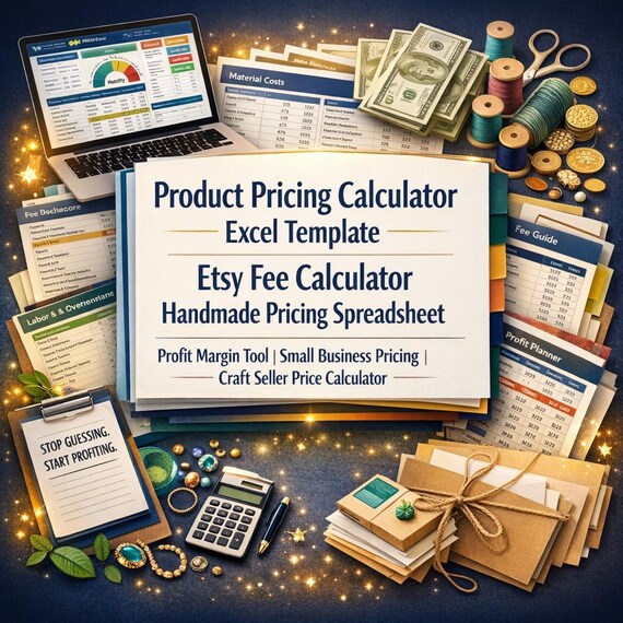 Etsy Fee Calculator Spreadsheet | Handmade Pricing Tool (Excel/Sheets)