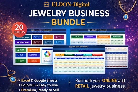 Jewelry Business Bundle Spreadsheet, Excel Google Sheets Tracker (Digital Download)