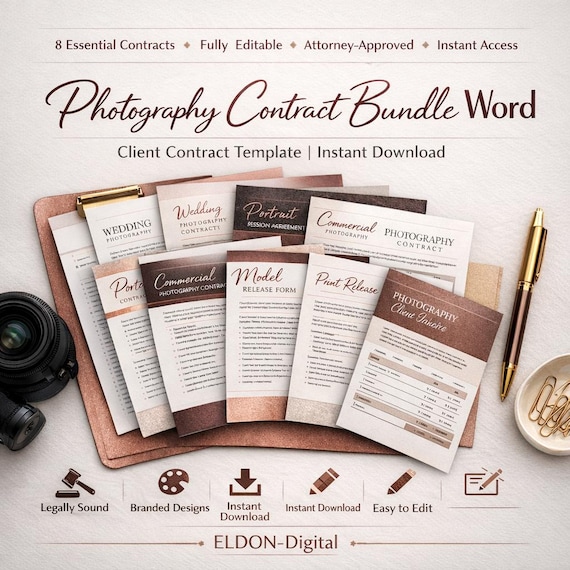 Photography Contract Bundle Word | Client Contract Template (Instant Download)