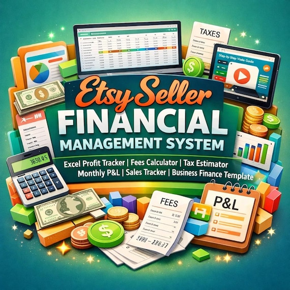 Etsy Seller Financial Management System | Excel Profit Tracker, Fees Calculator (Digital Download)