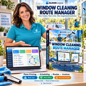 Window Cleaning Route Manager Software, Multi-User Business Program (Digital Download)