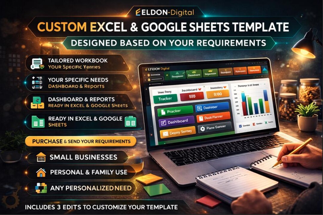Custom Excel Google Sheets Template, Personalized Tracker, Budget ...