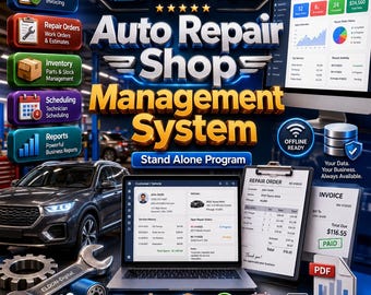 ELDON-Digital Auto Repair Shop Management System (Standalone Program) (PDF Generator)