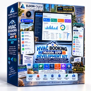 HVAC Booking App Development Kit, Flutter Source Code, Admin Dashboard & 10 PDF Guides
