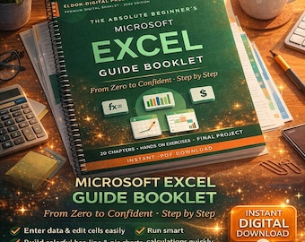 Microsoft Excel Guide Booklet for Beginners – Step-by-Step Learning (Digital Download)