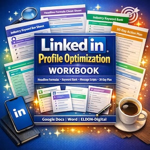 LinkedIn Profile Optimization Workbook: Headline Formulas, Keyword Bank, Scripts (Digital Download)