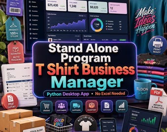 T-Shirt Business Manager Program – Python Desktop App, PDF Invoices, Inventory Tracker