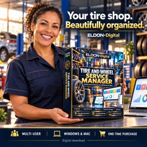 Tire Shop Service Manager, Multi-User Inventory, Appointments, Invoices (Digital Download)