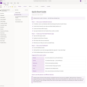 Neurodivergent Executive Function Planner | ADHD Onenote Digital ...