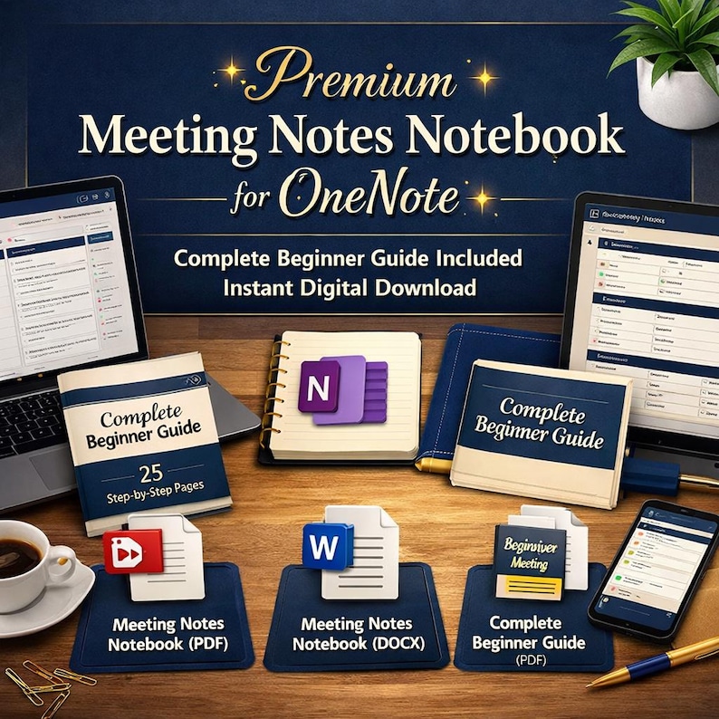 Onenote Meeting Notes Template | Editable System, Beginner Guide ...