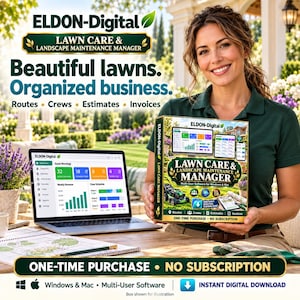 Lawn Care Business Software Multi User Landscaping Management Program Mowing Route Planner Crew Scheduler Invoice Maker PC Mac Phone