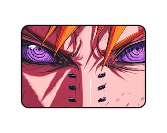 Purple Rinnegan Eyes Desk Mat | Anime Character Close-Up
