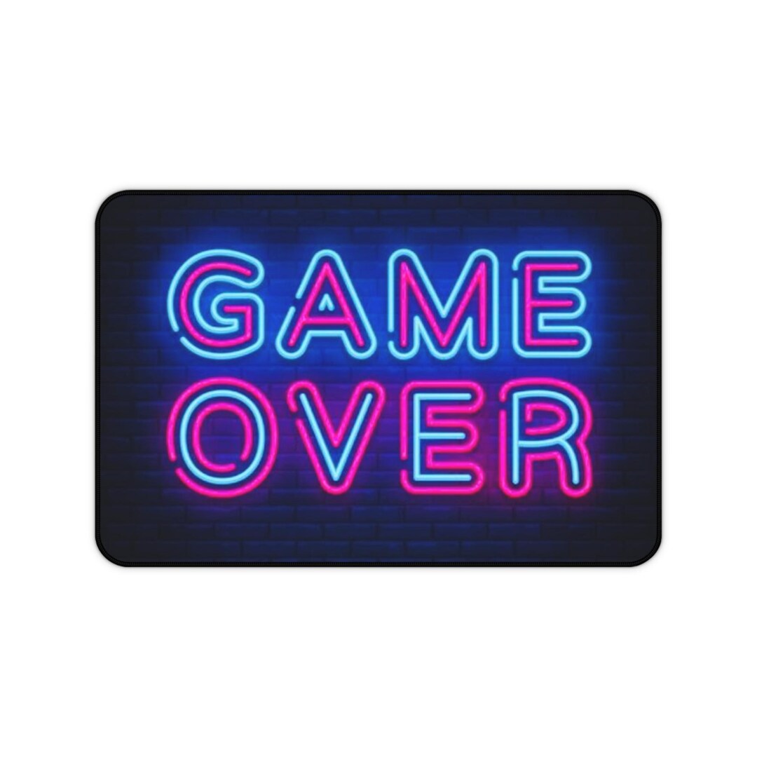 Neon "game Over" Sign Desk Mat | Retro Arcade Gaming Mousepad - Etsy