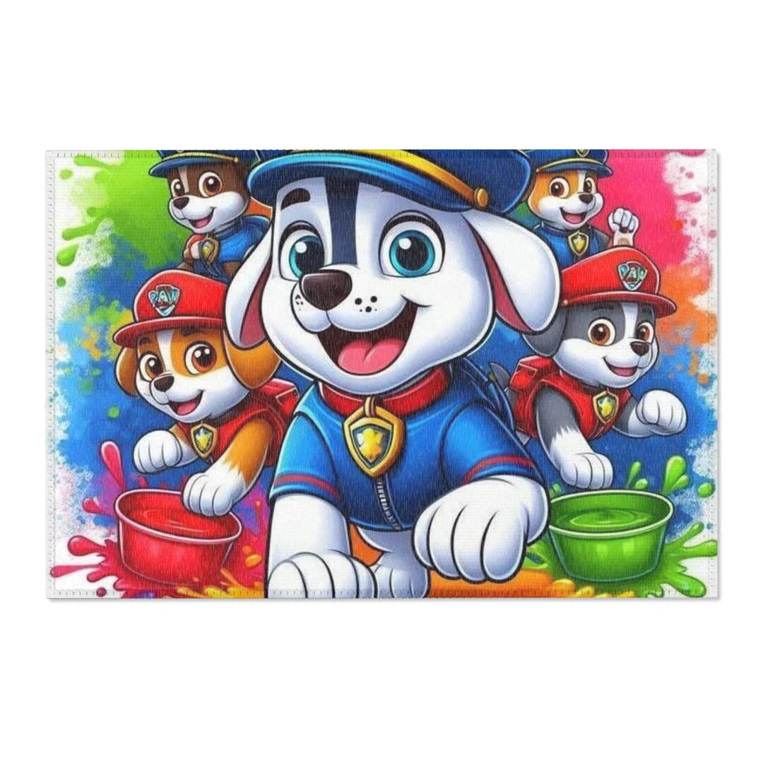 Cartoon Puppy Paw Patrol Area Rugs | Kids Playroom Rug, Non-slip Floor ...