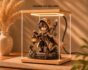 LED Acrylic Display Case for Collectibles, Figure Display Box, Lighted Showcase Cabinet, Multiple Sizes, Figures, Dolls, Statues