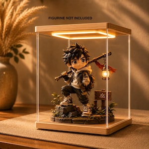 LED Acrylic Display Case for Collectibles, Figure Display Box, Lighted Showcase Cabinet, Multiple Sizes, Figures, Dolls, Statues