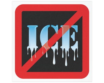 Abolish ICE Melting Graphic Collection: Stickers, Buttons & Posters