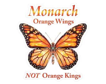 Monarch Orange Wings Stickers, Buttons & Posters Collection