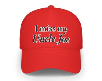 I Miss My Uncle Joe Baseball Cap - Memorial Red Low Profile Hat