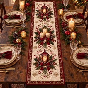Christmas Quilted Table Runner, Winter Village Patchwork Runner, Farmhouse Holiday Table Decor, Christmas Dining Table Runner, Xmas Gift,