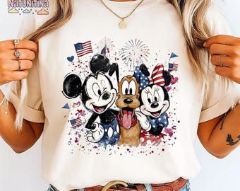 Comfort Colors® Mickey and Friends 4th July 2026 Shirt, Disney Independence Day Tee, Disney USA T-shirt