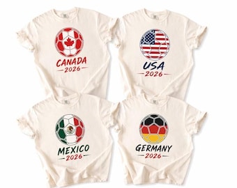 2026 Soccer Fan T-shirt, Country Football Fan Shirt, USA Canada Mexico Soccer Fan Tee Comfort Colors, Soccer Tee, Soccer Fan Gift