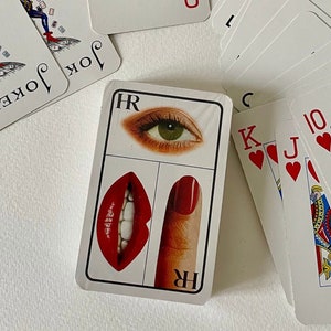 Vintage Helena Rubinstein playing cards retro beauty lips eyes  2 packs of 54 cards original box