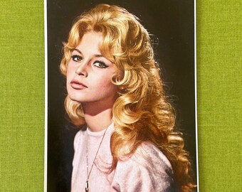 Vintage postcard Brigitte Bardot by Sam Levin  blonde French beauty woman portrait Saint Tropez Forever