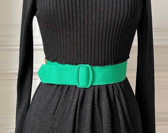 Vintage 80s green  fabric belt