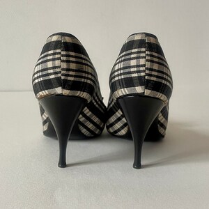 Black and white plaid heels best sale