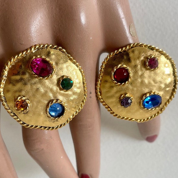 Vintage Luxury French couture  earrings 1980s couture Paris Edouard Rambaud