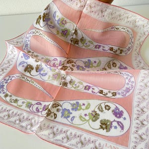 Vintage LANVIN coton handkerchief cachemire and flower print