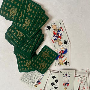 Vintage Playing cards collection Napoléon and Joséphine - green and gold empire - 52 cartes