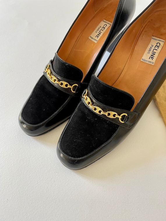 Celine Heels Loafers Oxford Shoes Black 