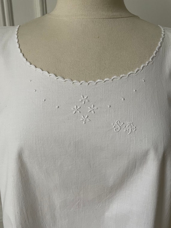 Vintage French lingerie hand made  cotton dress  … - image 2