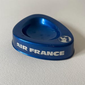 Vintage Air France ash tray advertisement blue metal