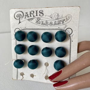 French Vintage blue color  buttons set of 11  Paris Elegant Made in France Antique shop supply